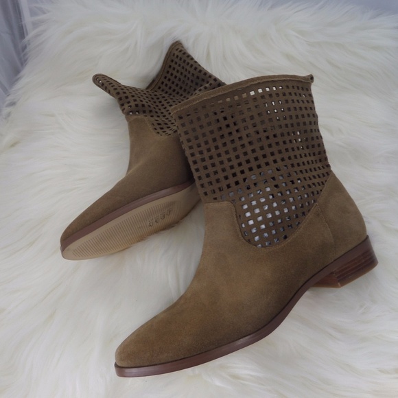 DESERT GRAHAM ANKLE SUEDE BOOTS LASER CUT BOOTIES - Picture 6 of 8